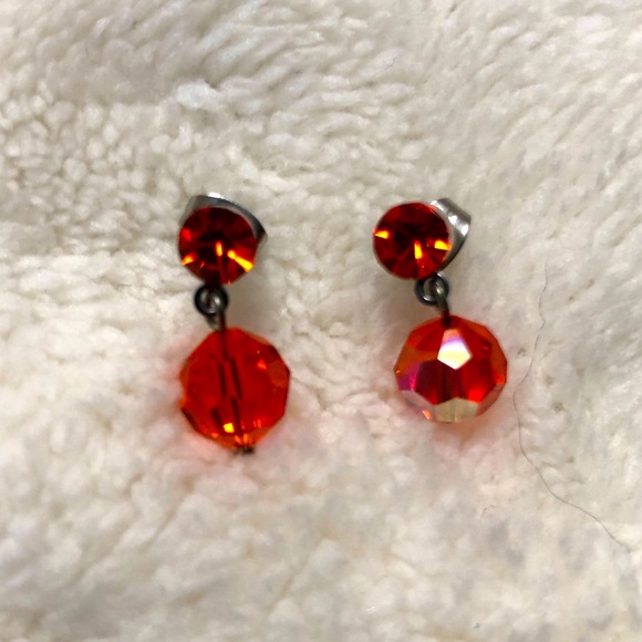 Jewelry - Orange AB sparkly earrings